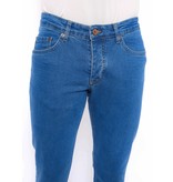 True Rise Klassiska Jeans Herr Slim Fit Stretch - DC-058 - Bla