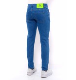 True Rise Klassiska Jeans Herr Slim Fit Stretch - DC-058 - Bla