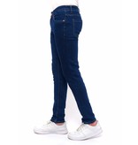 True Rise  klassiska Stretch Jeans Herr Slim Fit - DC-056 - Bla