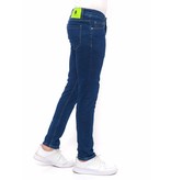 True Rise  klassiska Stretch Jeans Herr Slim Fit - DC-056 - Bla