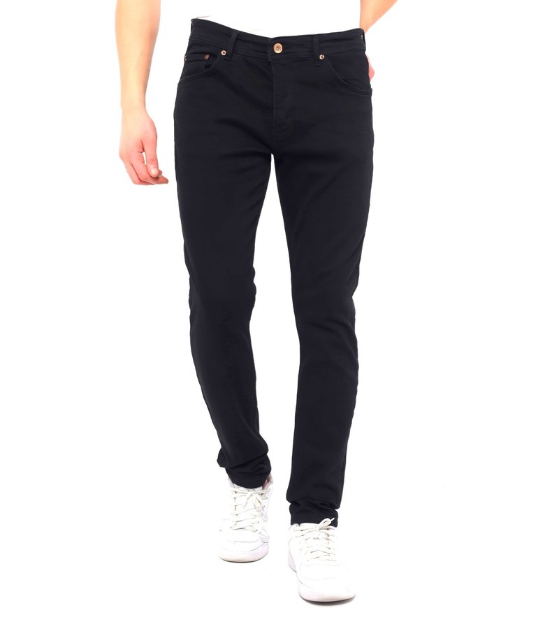 True Rise Klassiska Jeans Slim Fit Stretch - DC-052 - Svart