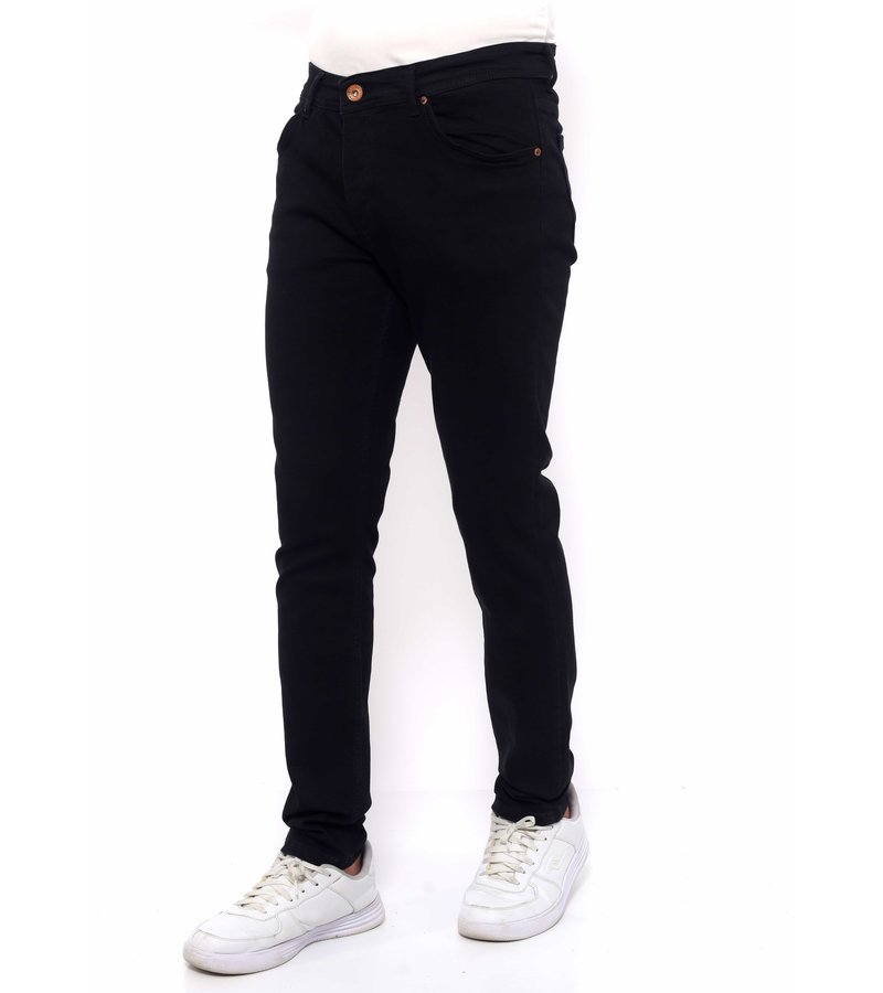 True Rise Klassiska Jeans Slim Fit Stretch - DC-052 - Svart