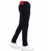 True Rise Klassiska Jeans Slim Fit Stretch - DC-052 - Svart