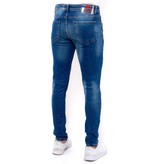 True Rise Jeans För Män Slim Fit - DC-048 - Bla