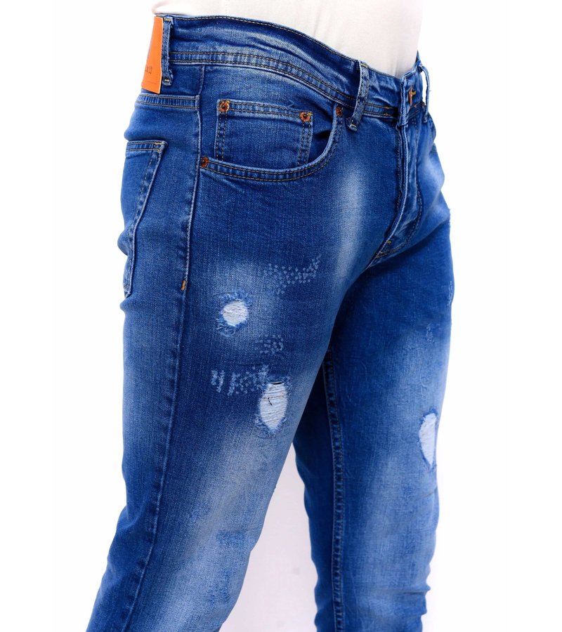 True Rise Trendiga Jeans Herr Slim Fit - DC-039 - Bla