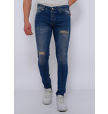 True Rise Ripped Jeans Herr Slim Fit Strech - DC-046 - Bla True Rise Ripped Jeans Herr Slim Fit Strech - DC-046 - Bla