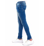 True Rise  Slim Fit Strech Jeans Herr Ripped - DC-045 - Bla