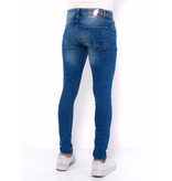 True Rise  Slim Fit Strech Jeans Herr Ripped - DC-045 - Bla