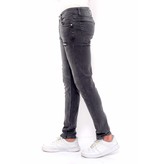 True Rise Jeans Stretch Herr Slim Fit - DC-041 - Gra