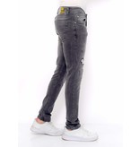 True Rise Jeans Stretch Herr Slim Fit - DC-041 - Gra