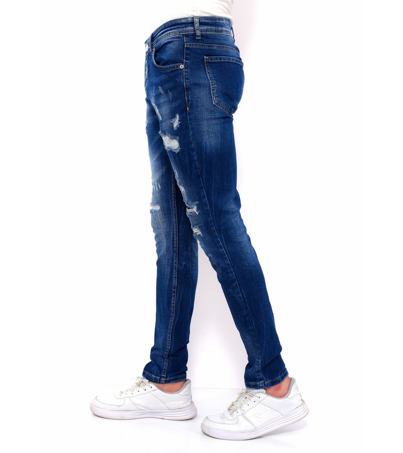 True Rise Slim Fit Jeans Stretch Herr - DC-047 - Bla