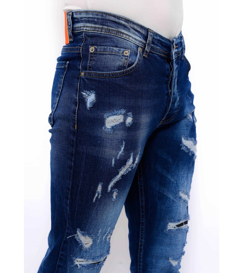 True Rise Slim Fit Jeans Stretch Herr - DC-047 - Bla