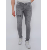 True Rise Stretch Jeans Herr Slim Fit -DC-055- Gra