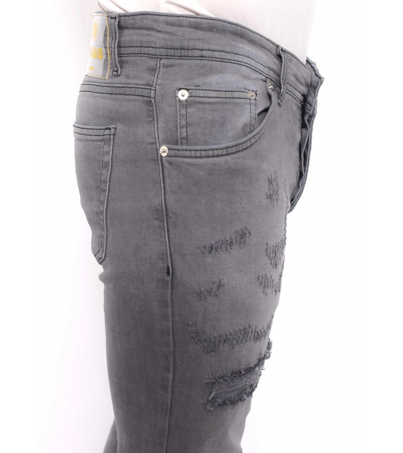 True Rise Stretch Jeans Herr Slim Fit -DC-055- Gra