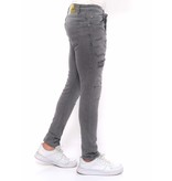 True Rise Stretch Jeans Herr Slim Fit -DC-055- Gra