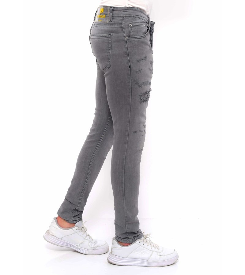 True Rise Stretch Jeans Herr Slim Fit -DC-055- Gra