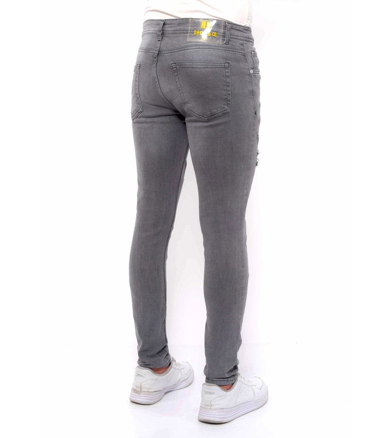 True Rise Stretch Jeans Herr Slim Fit -DC-055- Gra