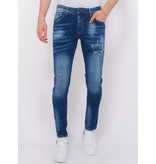 Local Fanatic Blue Ripped Jeans Herr Slim Fit -1081