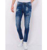 Local Fanatic Blue Ripped Jeans Herr Slim Fit -1081