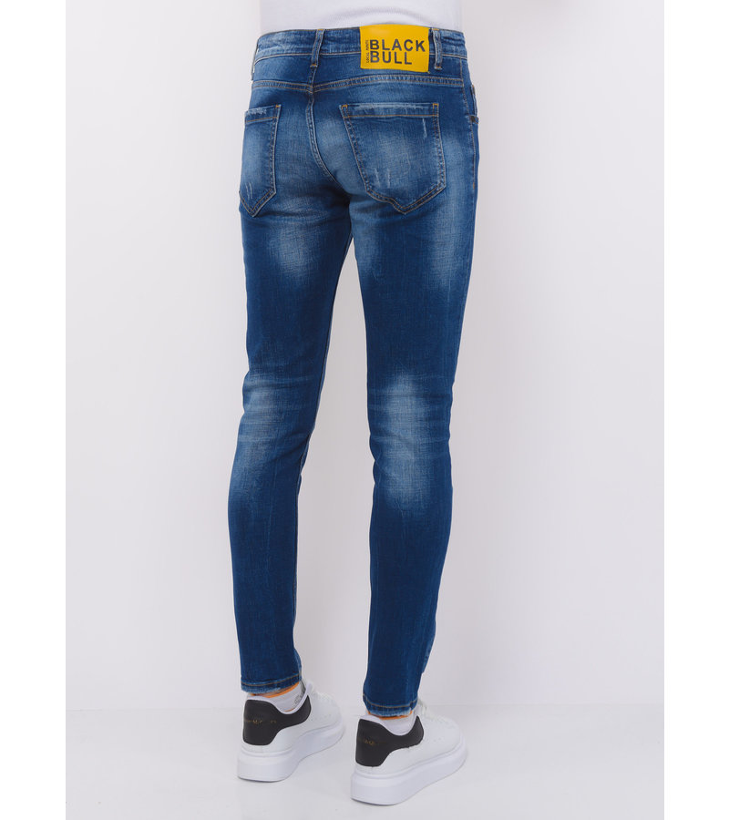 Local Fanatic Blue Ripped Jeans Herr Slim Fit -1081