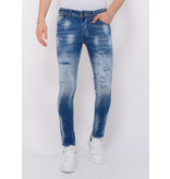 Local Fanatic Ripped Stonewashed Jeans Herr Slim Fit -1073 - Bla