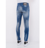 Local Fanatic Ripped Stonewashed Jeans Herr Slim Fit -1073 - Bla