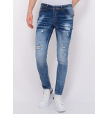 Local Fanatic Paint Splatter Stonewashed Jeans Herr Slim Fit -1079- Bla