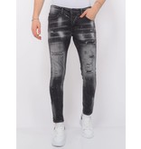 Local Fanatic Distressed Jeans Stonewash Herr Slim Fit -1087 - Svart