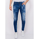 Distressed Ripped Jeans Herr Slim Fit -1082 - Bla