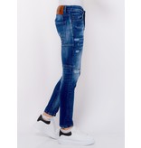 Local Fanatic Distressed Ripped Jeans Herr Slim Fit -1082 - Bla