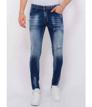 Local Fanatic Blue Stone Washed Jeans Herr Slim Fit -1076 - Bla