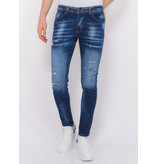 Local Fanatic Paint Splatter Ripped Jeans Herr Slim Fit -1075 - Bla