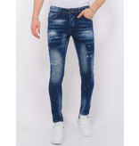 Local Fanatic Designer Jeans With Paint Splatter Herr Slim Fit -1072 - Bla