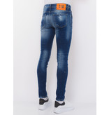 Local Fanatic Designer Jeans With Paint Splatter Herr Slim Fit -1072 - Bla