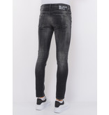 Local Fanatic Destroyed Jeans  with Paint Splatter Herr Slim Fit - 1086 - Svart