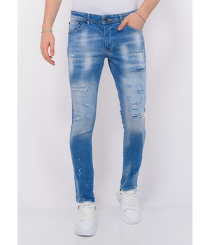 Local Fanatic Blue Ripped SkaterJeans Herr Slim Fit -1078 - Bla