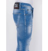 Local Fanatic Blue Ripped SkaterJeans Herr Slim Fit -1078 - Bla