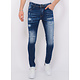 Stretch Denim with Paint Splash Herr Slim Fit -1074- Bla