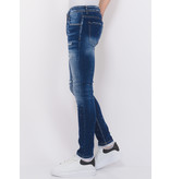 Local Fanatic  Stretch Denim with Paint Splash Herr Slim Fit -1074- Bla