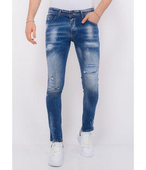 Local Fanatic Blue Ripped Stretch Herr Jeans Slim Fit - 1080