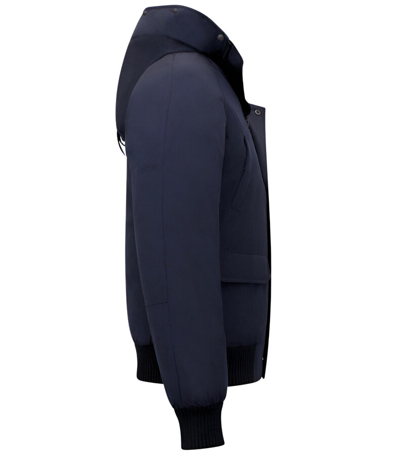 Enos Vinterjacka Herr -  Kort Jacka Herr med Huva - Blå