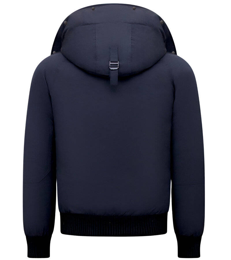 Enos Vinterjacka Herr -  Kort Jacka Herr med Huva - Herr Vinter Jackor - Blå