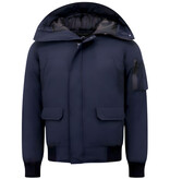 Enos Vinterjacka Herr -  Kort Jacka Herr med Huva - Herr Vinter Jackor - Blå