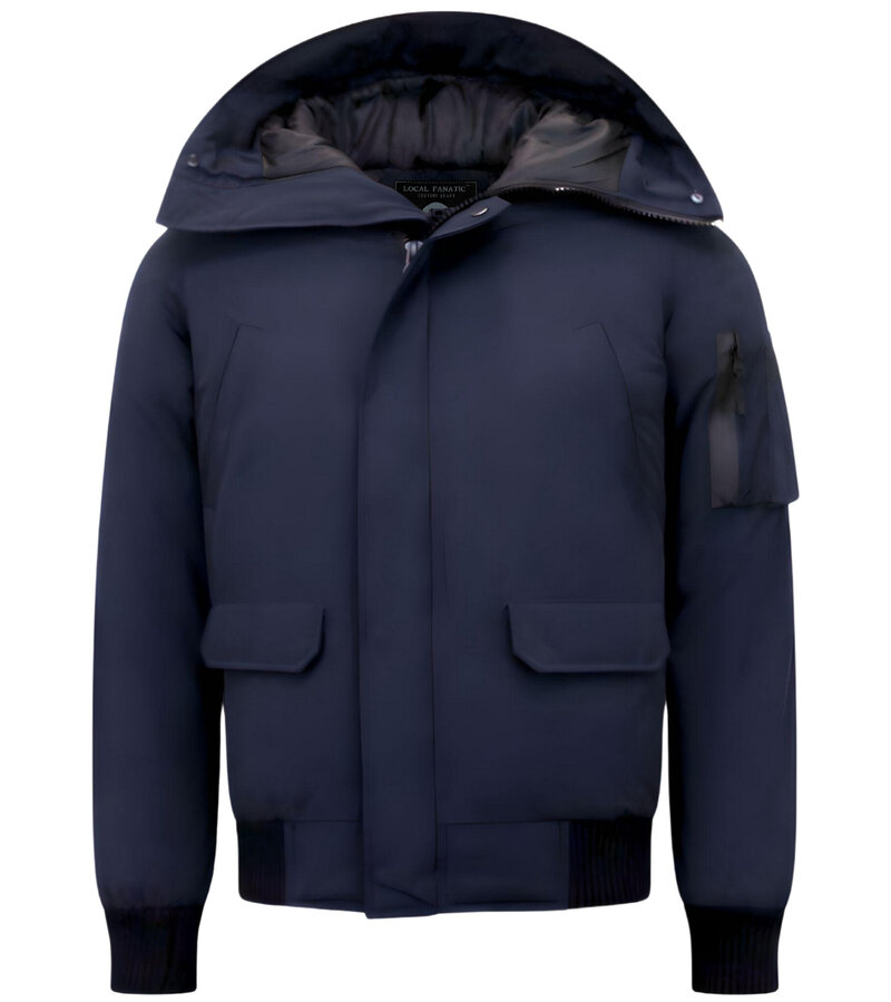 Enos Vinterjacka Herr -  Kort Jacka Herr med Huva - Blå