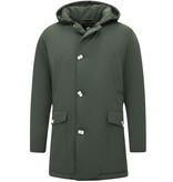 Enos Lång Vinterjacka Med Huva Herr Grön Enos Lång Vinterjacka Med Huva Herr Grön