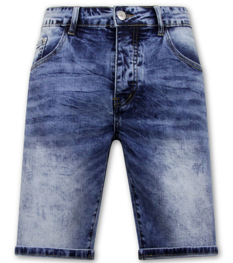 Enos Korta jeans män Stretch Denim Short - Blå