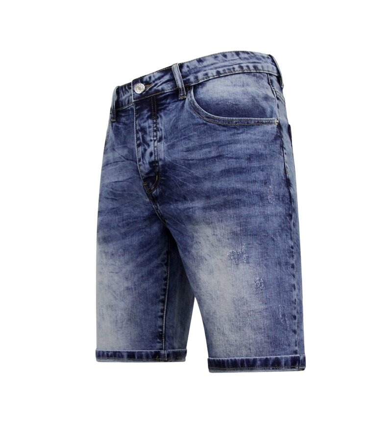 Enos Korta jeans män Stretch Denim Short - Blå