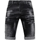 Paint Splatter Destroy Shorts Stonewash Herr Slim Fit -1084- Svart