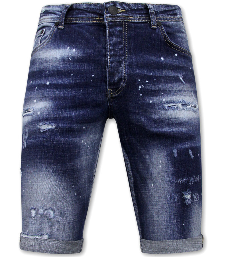 Local Fanatic Designershorts Med Paint Splatter Herr  Slim Fit -1072- Blå