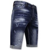 Local Fanatic Designershorts Med Paint Splatter Herr  Slim Fit -1072- Blå Local Fanatic Designershorts Med Paint Splatter Herr  Slim Fit -1072- Blå